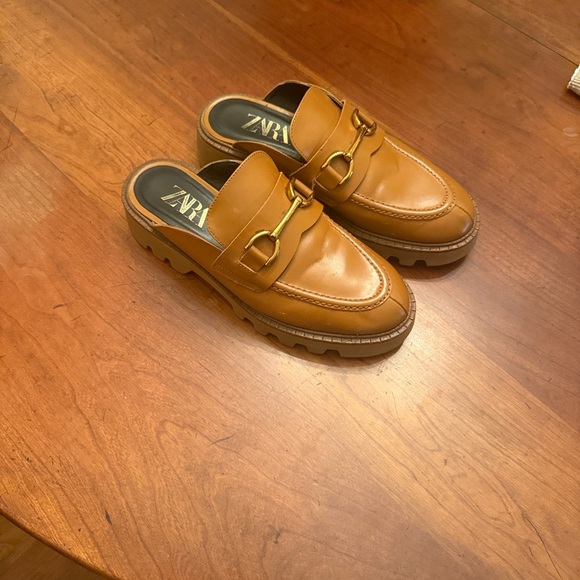 Zara Brown Platform Mule Loafers - Picture 5 of 8